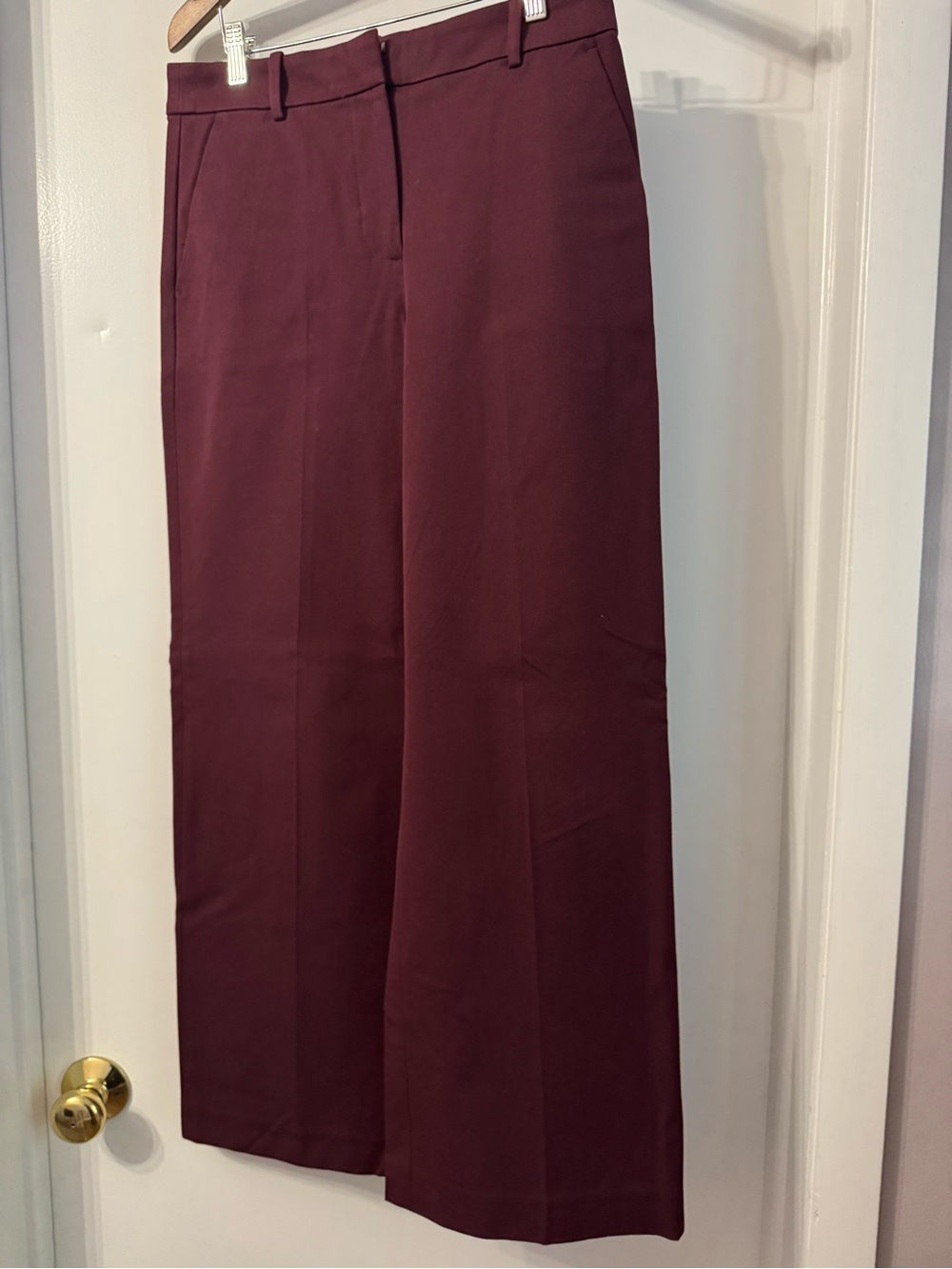 J Crew Wide-Leg Remy Trouser Pants in Deep Burgundy